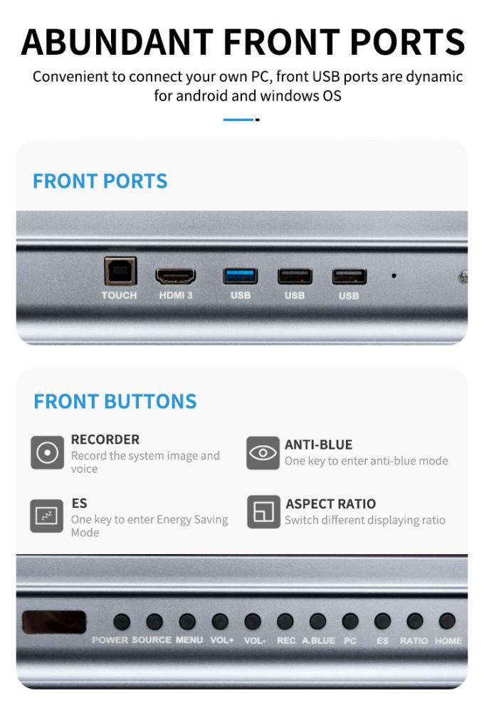Iboard Produk Baru 98 " 4K Smart Display Interaktif Flat Panel Display Ukuran Besar layar sentuh Monitor untuk Ruang Pertemuan 7