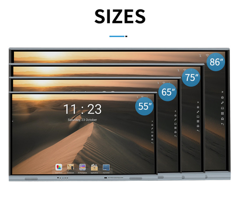 Konferensi Android 11 Smart LED Board Inframerah Multi Touch Monitor Dengan Kamera Bawaan