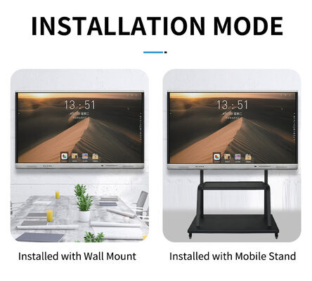 Monitor Layar Sentuh Interaktif 75 Inci dengan 20/40 Titik Sentuh dan Sentuhan Inframerah untuk Pengajaran Sekolah dan Rapat Kantor
