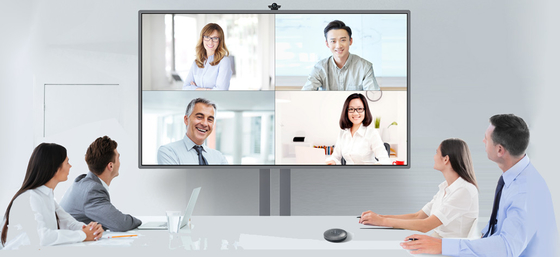 Papan Tulis Interaktif LED 98 '', TV LED Sentuh Layar FCC Untuk Kamera Built-in Android 11 Kelas