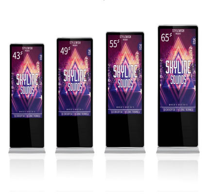 Tampilan Kios LED, Mesin Periklanan Digital Signage Interaktif CE 10 Layar Titik Sentuh