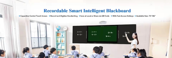 75 '' Monitor Layar Sentuh Interaktif, panel LED, Papan Tulis Cerdas, Papan Tulis Cerdas