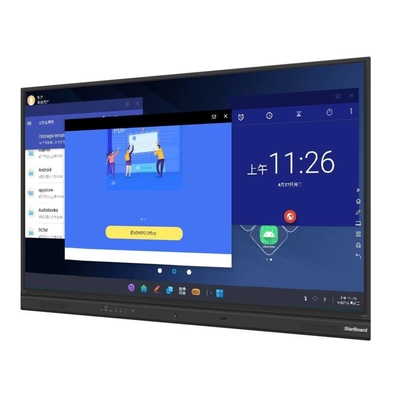 Papan Tulis Interaktif Inframerah Android 11 Monitor Layar Sentuh Multi Tugas