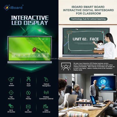 86 Inch All In One Computer Interactive Touch Screen Smart TV Monitor Display Peralatan untuk mengajar dan pertemuan