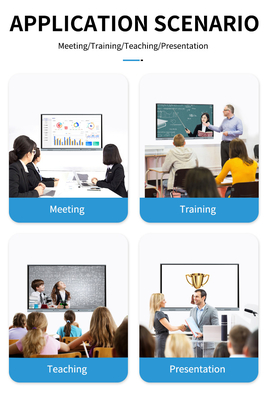 Papan Tulis Interaktif LED 65 Inci, Panel Datar Cerdas Android 20/40 Titik Sentuh Inframerah Warna Hitam