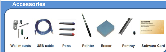 Ukuran OEM Inframerah Multi Touch Electronic Smart Board Dengan Perangkat Lunak Pengajaran Touch Pen