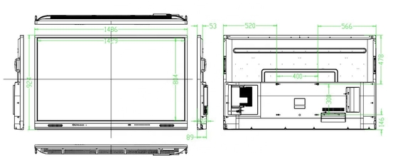 4K Big Smart Electronic LCD Interactive Whiteboard Monitor Layar Sentuh Untuk Sekolah