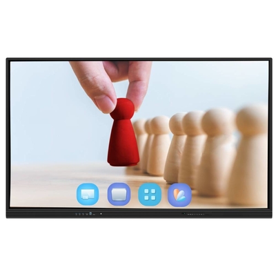 Android 13 IR Interaktif Whiteboard Finger Touch 65 75 86 Inch 4K Smart Panel Tampilan dengan wifi RJ45 berbagi nirkabel dari pad / telepon / laptop untuk pertemuan kantor sekolah