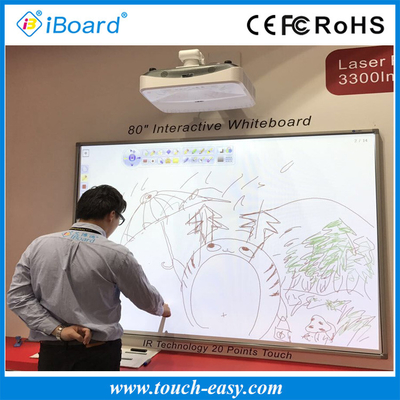 IBoard yang kokoh Papan tulis interaktif Kelembaban Kerja 0% hingga 90% Desain Penampilan Cantik