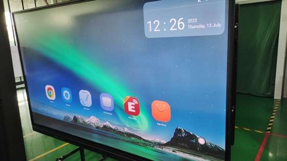 Papan tulis layar sentuh interaktif 65 75 86 98 inci USB HDMI 20 Points Android 13 8+128G PC OPS Display Untuk Sekolah