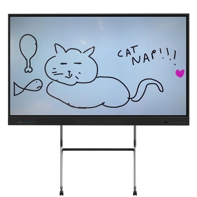 75 Inch Interactive Flat Panel 65/ 86 /98 Inch 4K Interactive board dengan stand opsional