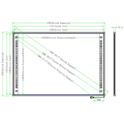 85 Inch Interaktif Whiteboard 10 Titik Titik Sentuh Untuk Pertemuan Pelatihan Sekolah Pengajaran