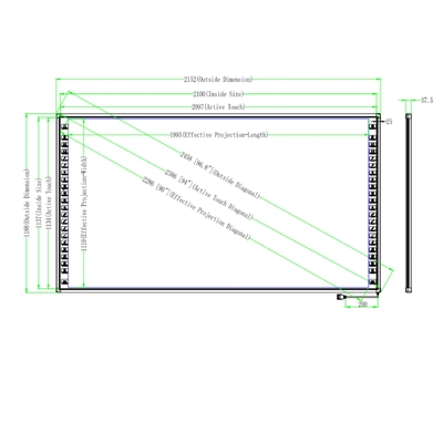 96 Inch Interactive Whiteboard 16:9 Rasio Aspek untuk Pengajaran Sekolah