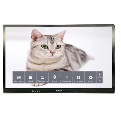 Kapasitif LCD Smart Board Touch 65 Inch 4K 3840*2160 Anti-Glare Tempered Glass Monitor Tidak Ada Sistem Untuk TV Sekolah Mall