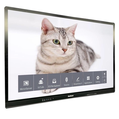 Kapasitif LCD Smart Board Touch 65 Inch 4K 3840*2160 Anti-Glare Tempered Glass Monitor Tidak Ada Sistem Untuk TV Sekolah Mall