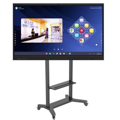 Stand mobile yang dapat disesuaikan untuk papan tulis interaktif 55/75/86 inci Roda yang dapat dikunci