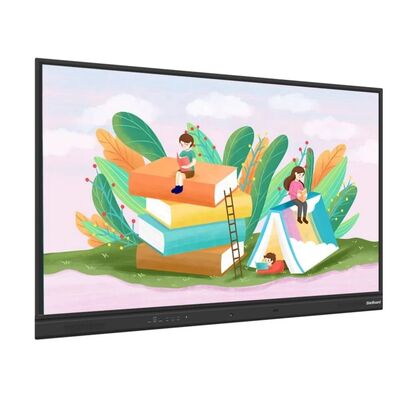 65 75 86 inci 4K Ultra HD Windows OS Smart Board Wall Mounted LCD Display dengan Stand Movable