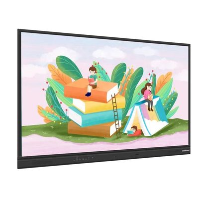 65 75 86 inci 4K Ultra HD Windows OS Smart Board Wall Mounted LCD Display dengan Stand Movable