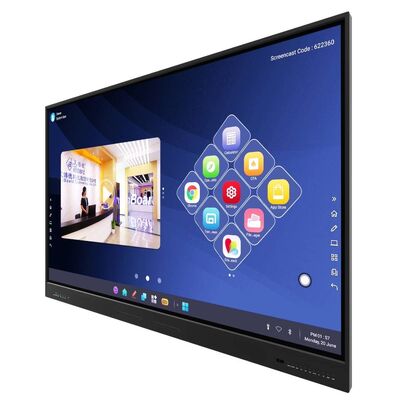 65 75 86 inci 4K Ultra HD Windows OS Smart Board Wall Mounted LCD Display dengan Stand Movable