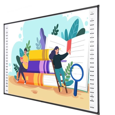 96 inci Interaktif Whiteboard Wall Mount Keramik Permukaan indoor papan proyeksi mengajar papan pintar dengan media player