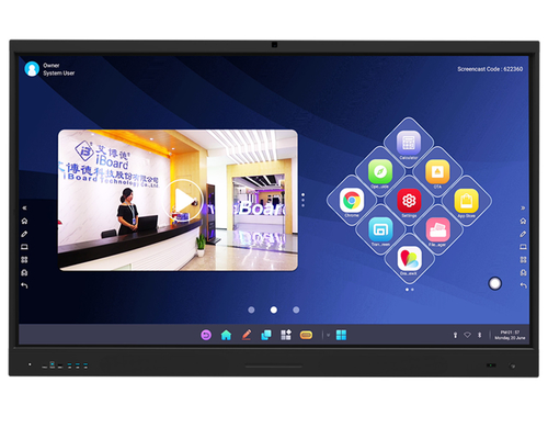 Interaktif Flat Panel 98 Inch Smart Touch Screen Tampilan Untuk Sekolah Dan Perusahaan