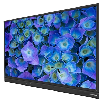 Interaktif Flat Panel EDLA Google CE Sertifikasi 4K 98 Inch 20 Points Android 13 Screen Share Kamera Mic Media Player