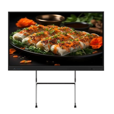 Iboard EDLA Google Certified 65 inci 75 inci Smart 20 Touch Monitor TV dengan USB VGA TYPE-C untuk pertemuan aula sekolah di rumah