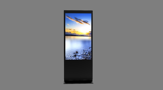 Disposisi layar sentuh desain berdiri lantai 43 inci untuk supermarket LCD iklan tampilan berdiri digital signage kiosk