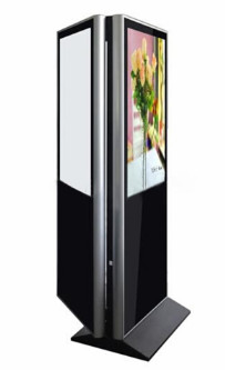 Disposisi layar sentuh desain berdiri lantai 43 inci untuk supermarket LCD iklan tampilan berdiri digital signage kiosk