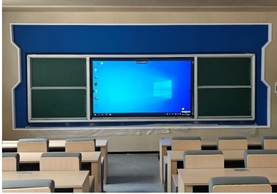 Papan tulis cerdas interaktif dengan fungsi berbagi udara opsional untuk presentasi dan pertemuan dinamis di sekolah