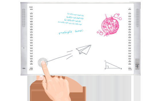 China pabrik All In One Android Win Dual System Keramik 96 Inch Smart Boards Speaker 16:10 Side Bar Projector Boards untuk Sekolah Universitas dengan Software Pengajaran