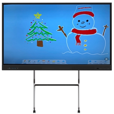 Android terbaru 14 LCD Smart Board 75" Panel Flat Interaktif Untuk Pendidikan Tempat Kerja
