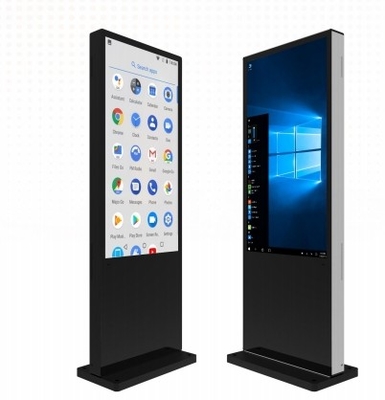 Disposisi layar sentuh desain berdiri lantai 43 inci untuk supermarket LCD iklan tampilan berdiri digital signage kiosk
