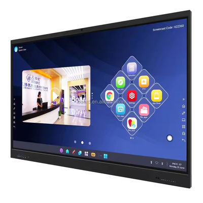 Panel Datar Interaktif 65 inci 75 86 98 Inch 4K layar Multi Touch
