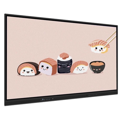 4K 65 75 86 98 110 inci Anti glare tempered Panel Interaktif Smart Whiteboard IR Monitor Super Slim Frame monitor komputer untuk acara pelatihan pertemuan sekolah