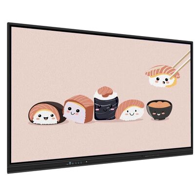 4K 65 75 86 98 110 inci Anti glare tempered Panel Interaktif Smart Whiteboard IR Monitor Super Slim Frame monitor komputer untuk acara pelatihan pertemuan sekolah