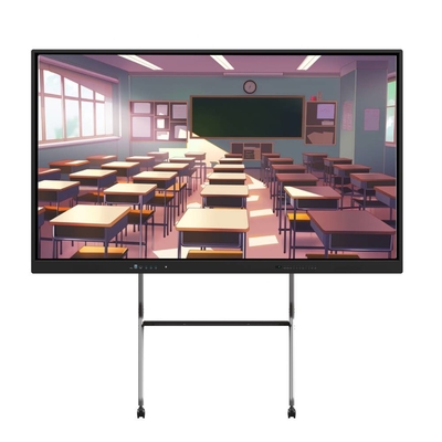 4K 65 75 86 98 110 inci Anti glare tempered Panel Interaktif Smart Whiteboard IR Monitor Super Slim Frame monitor komputer untuk acara pelatihan pertemuan sekolah