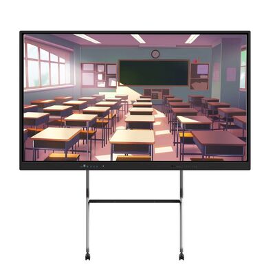 4K 65 75 86 98 110 inci Anti glare tempered Panel Interaktif Smart Whiteboard IR Monitor Super Slim Frame monitor komputer untuk acara pelatihan pertemuan sekolah