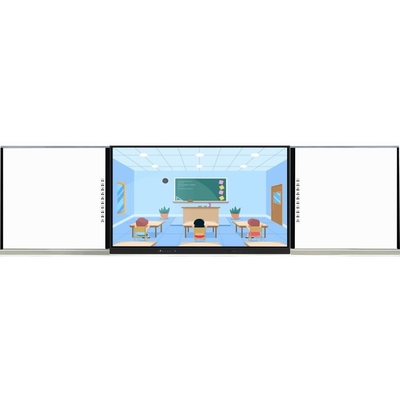 75 86 98 Inch tipe ABA panel sentuh cerdas cerdas dengan papan sisi android pc kamera sistem mikrofon semua dalam satu untuk mengajar zoom tim pertemuan dengan perangkat lunak wifi