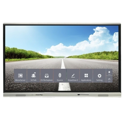 Resolusi 4K Interaktif Flat Panel 350 Kecerahan Kecerahan Tinggi Dan 15W * 2 Speaker Android 13 Interaktif Whiteboard Untuk Pendidikan Sekolah Dan Pertemuan