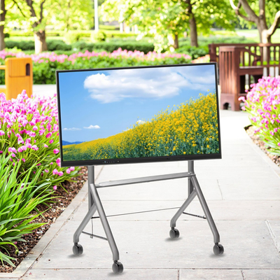 baru tiba Interaktif Whiteboard Stand Movable 42 sampai 75 Inch TV Monitor Lifting Mobile Stand Max Bearing 60KGS Powerfull Wheels Mudah Pindah untuk interaktif whiteboard mobile stand