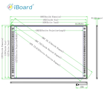 82 inci Interaktif Whiteboard Smart Board Whiteboard IR Touch Board