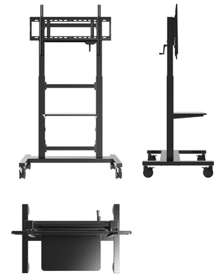 Manual Tinggi diatur Mobile Stand untuk Smart Display 55 inci sampai 86 inci