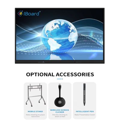 65 75 86 98 110 Inch 4K LCD Interaktif Smart Board Touch Panel Smart Screen untuk Kelas Papan Elektronik Papan Digital Papan Pintar untuk Pengajaran