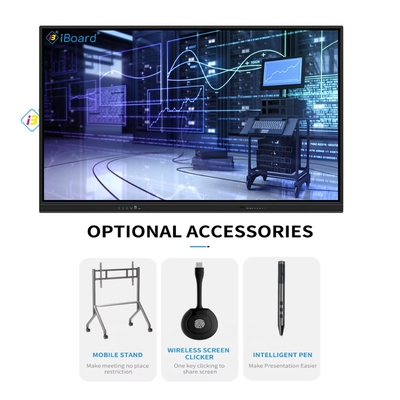 65 75 86 98 Inci 4K LCD Interaktif Whiteboard Touch Panel Smart Classroom Elektronik Papan Digital Papan Pintar untuk Pengajaran