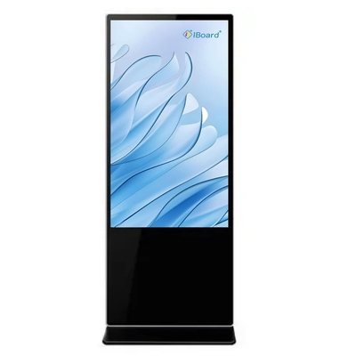 43 Inch Lantai Standing Digital Signage Display 178 derajat FCC persetujuan Iklan Kiosk Kapasitif Sentuh Dengan Android Atau Windows System