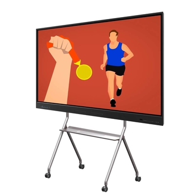 LED Interactive Whiteboard 86 98 110 Inch Android 13 14 LCD Smart Board Respon 5-8 Ms perangkat lunak pertemuan kompatibel dengan kamera dan mikrofon dan mobile stand