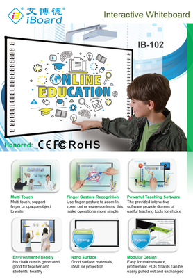 Pabrik Langsung IBoard Keramik / Plastik halus permukaan berkilau IR Interaktif Whiteiboard Smart Touch Panel Dengan 22pcs Hotkeys Setiap Sisi untuk Pendidikan Sekolah White Board interaktif whiteboard
