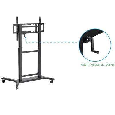 IBoard Tinggi disesuaikan 42 "-86" Trolley Multi Mobile TV Cart untuk panel datar interaktif Smart Whiteboard VESA 100 * 100-800 * 600mm