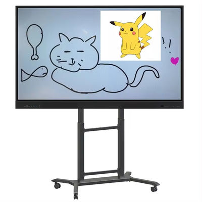 IBoard Tinggi disesuaikan 42 "-86" Trolley Multi Mobile TV Cart untuk panel datar interaktif Smart Whiteboard VESA 100 * 100-800 * 600mm